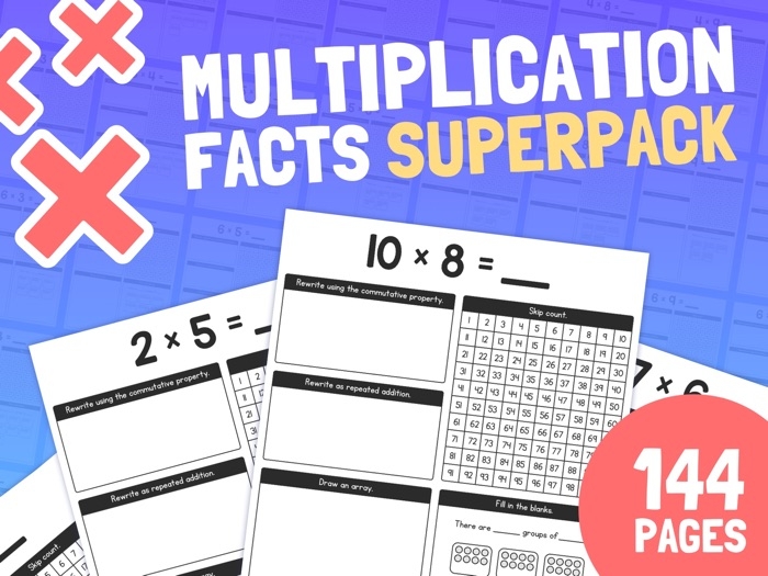 0 12 Multiplication Facts Worksheet Pack Times Table Multiplication 