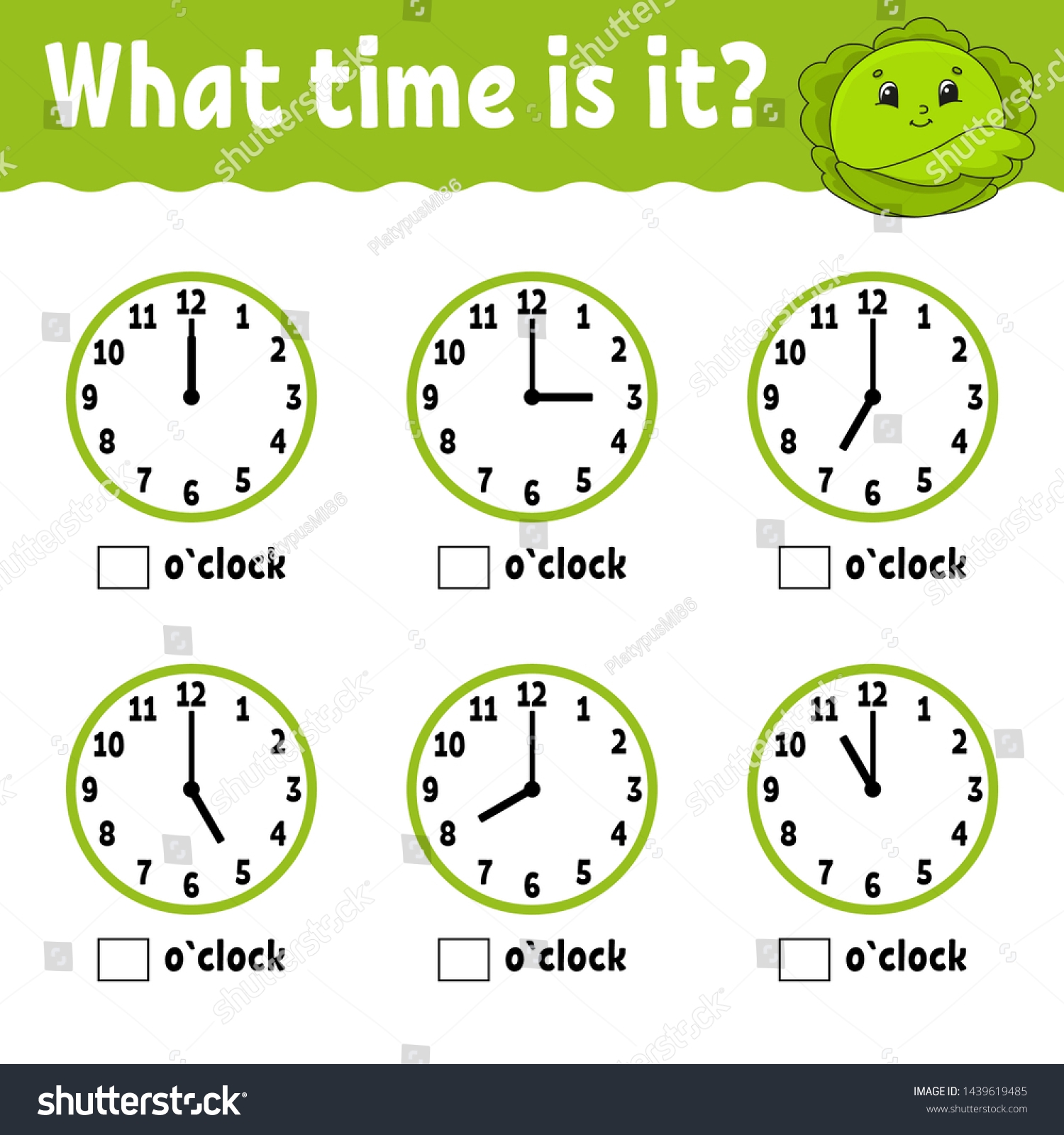 1 786 Clock Worksheet Images Stock Photos Vectors Shutterstock
