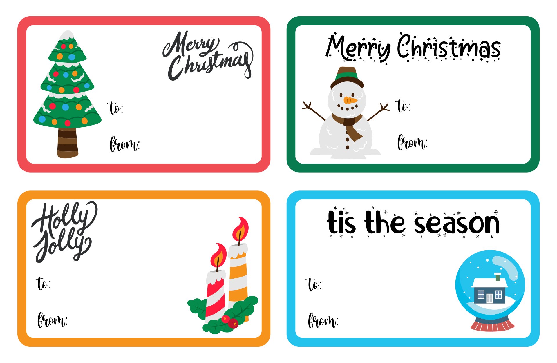 10 Best Christmas Gift Tags Printable Templates