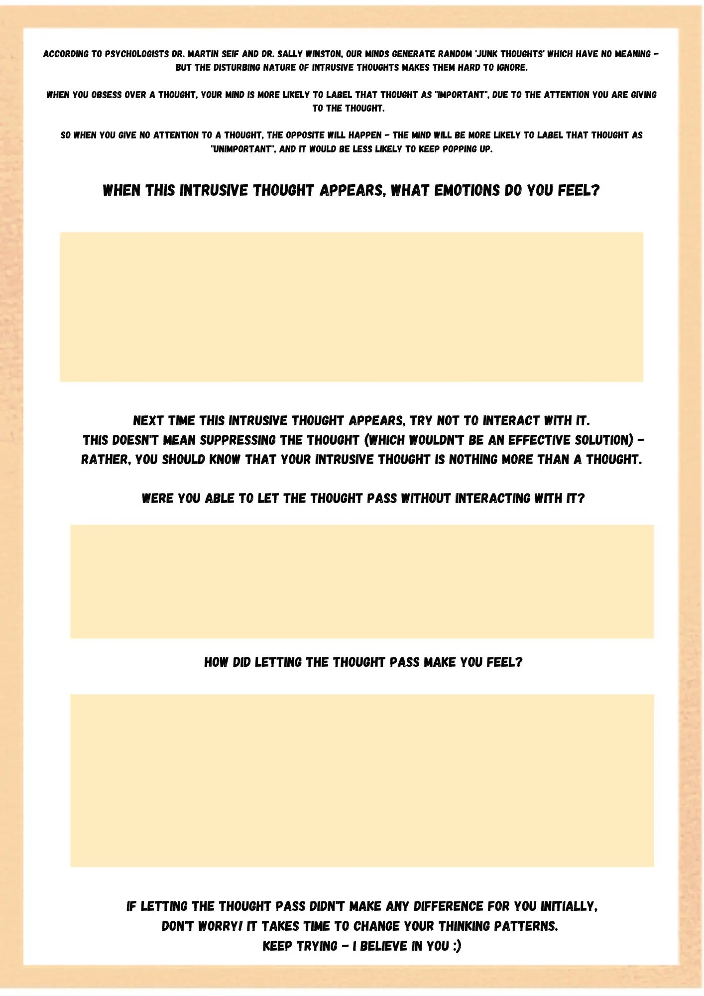 cbt for ocd worksheets