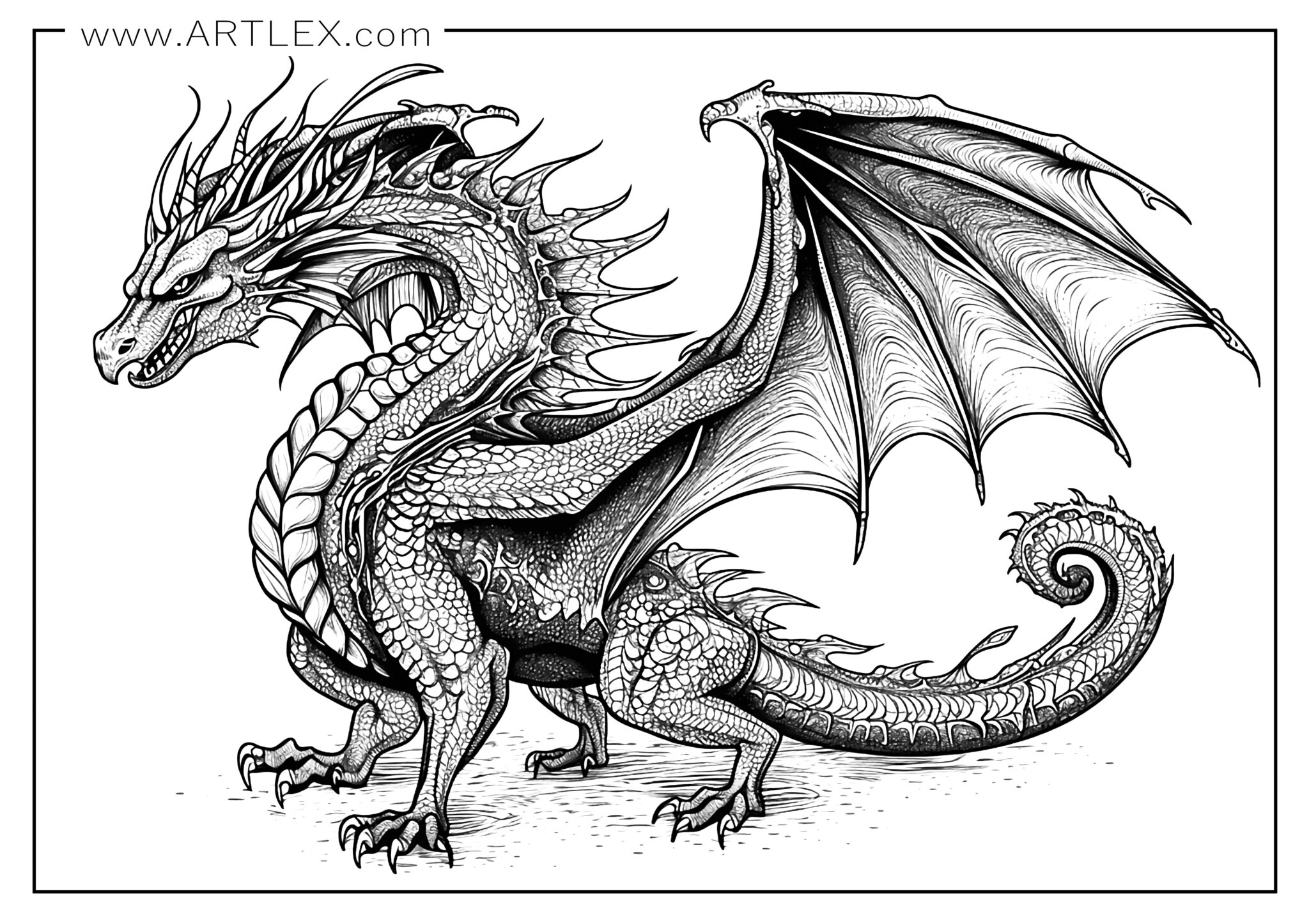 Dragon Coloring Pages Easy