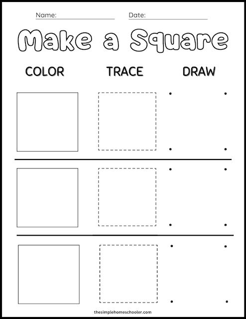 10 Free Square Shape Worksheets For Preschoolers Easy Print 