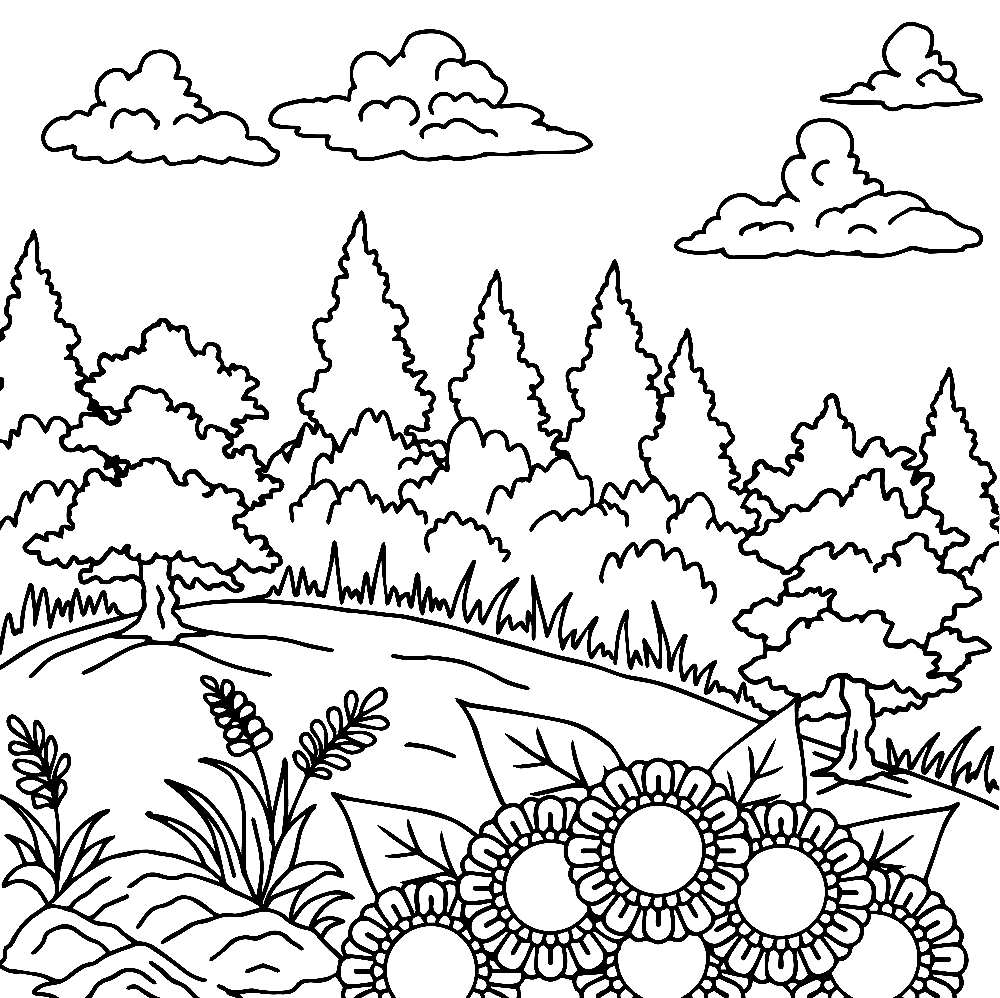 nature coloring pages free printable