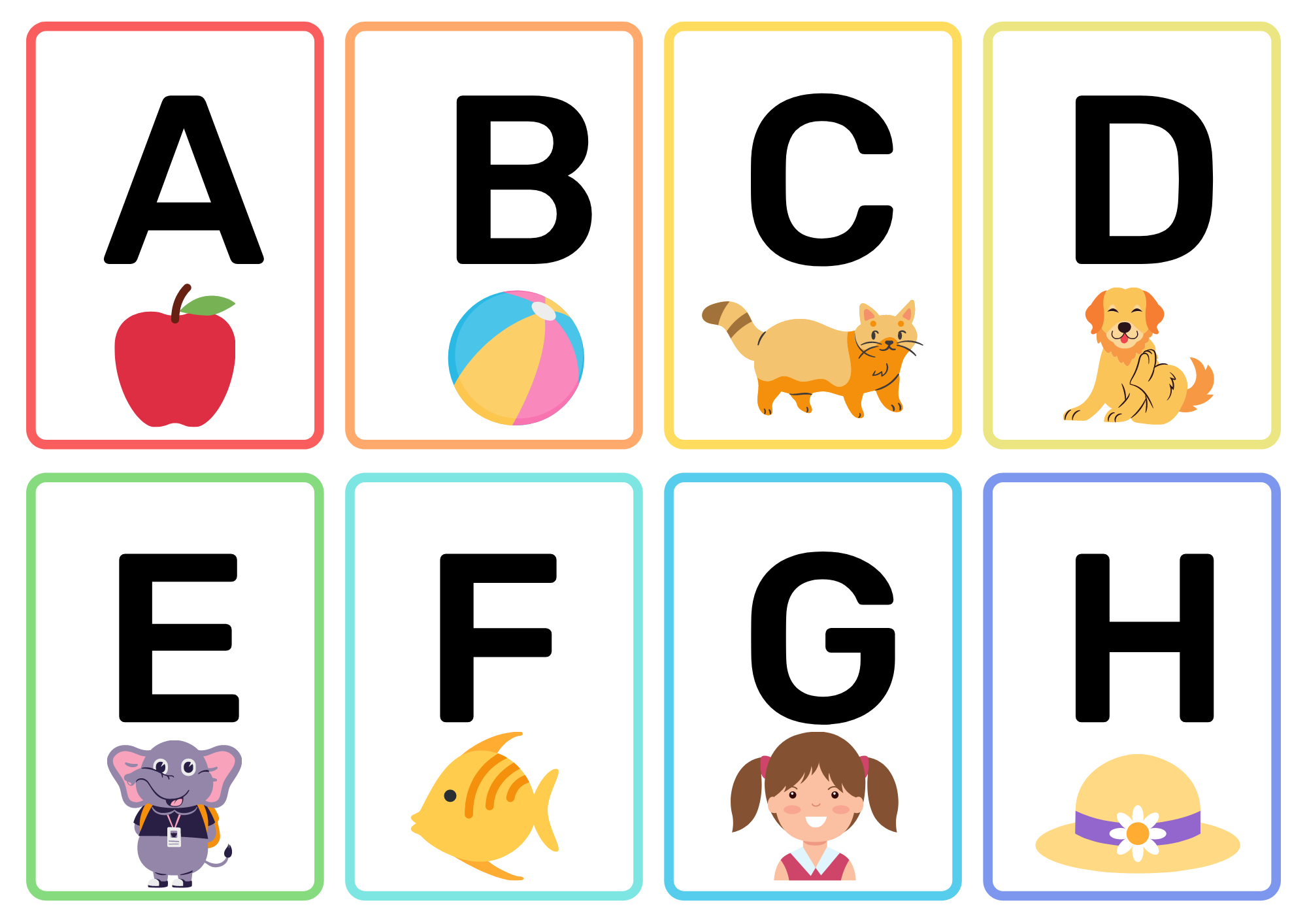 alphabet flash cards printable a4
