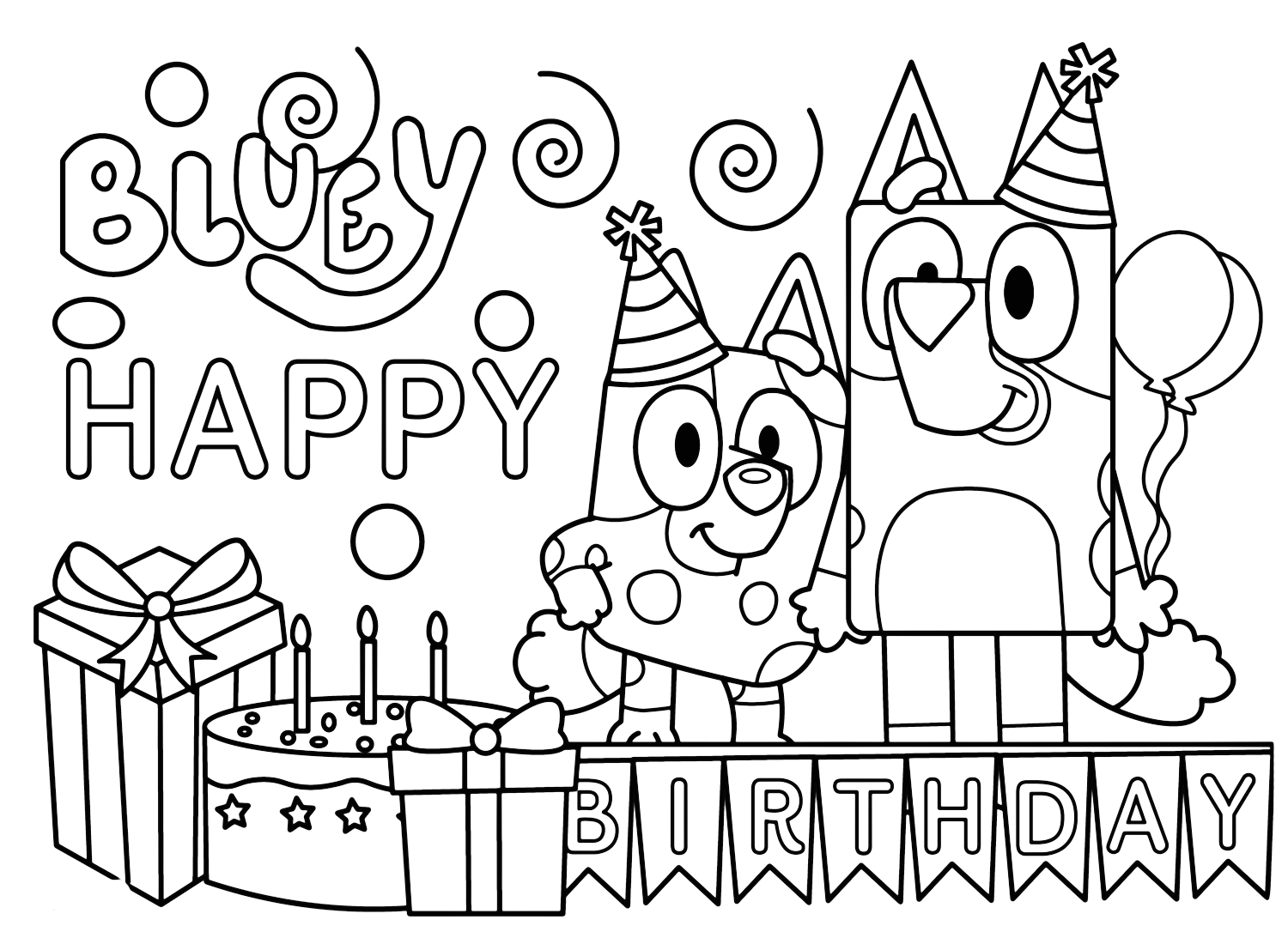 free bluey coloring page
