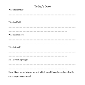 aa tenth step worksheet