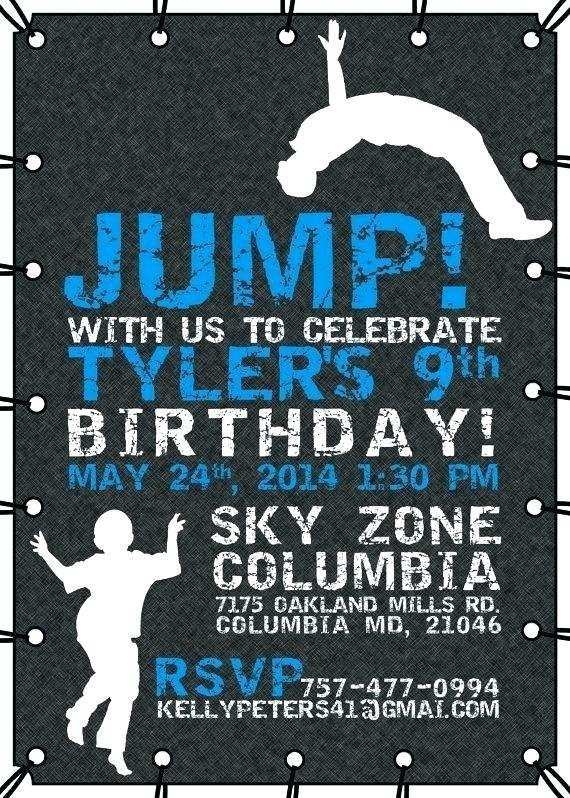 11 Printable Sky Zone Birthday Invitation Template Maker With Sky Zone 