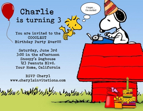 snoopy invitation template