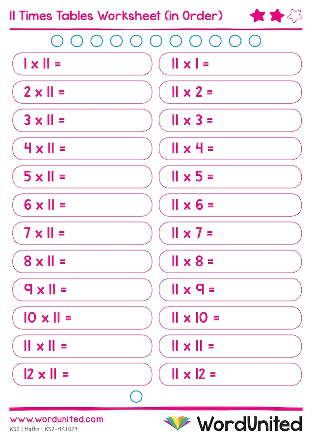 11 Times Tables Worksheets Worksheets Library