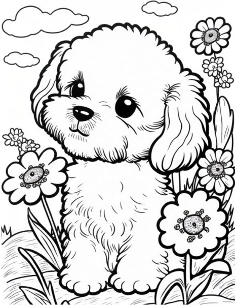 Cute Coloring Pages Of Dogs