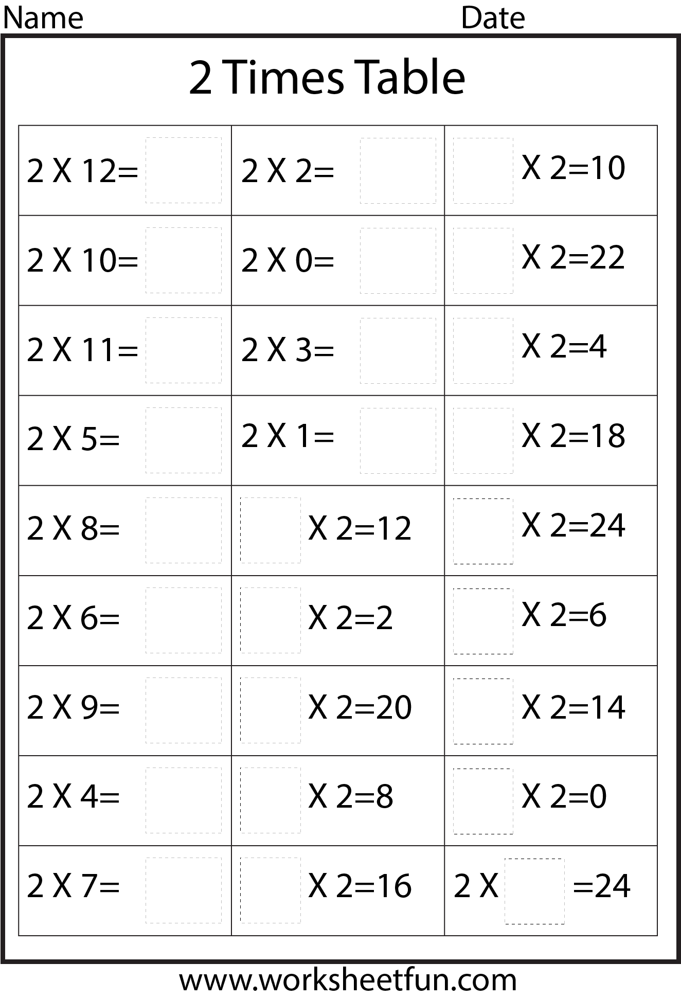 12 Times Tables Worksheet Dressasev