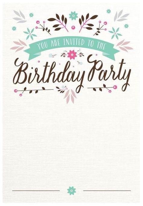 14 Aesthetic Birthday Card Invitation Template Ideas Background 
