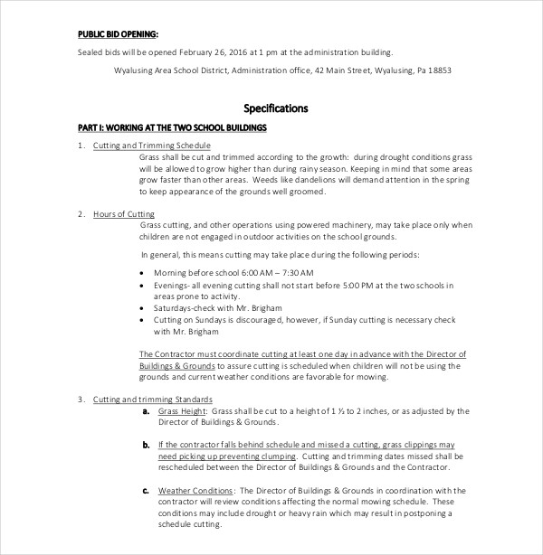 simple invitation to bid template