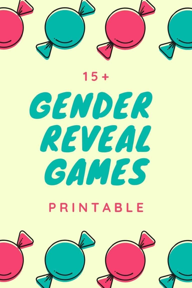 15 Best Gender Reveal Games Printable Fun Party Pop