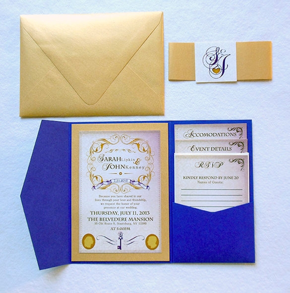 16 Pocket Wedding Invitation Templates PSD JPG Indesign