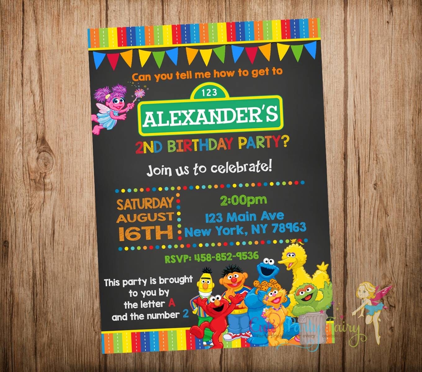 sesame street party invitations template