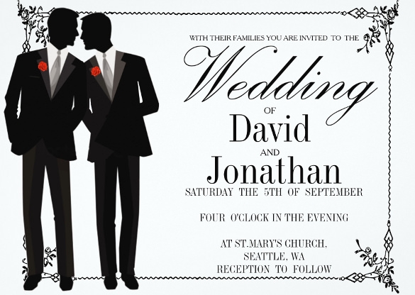 18 Gay Wedding Invitation Templates Free Sample Example Format 