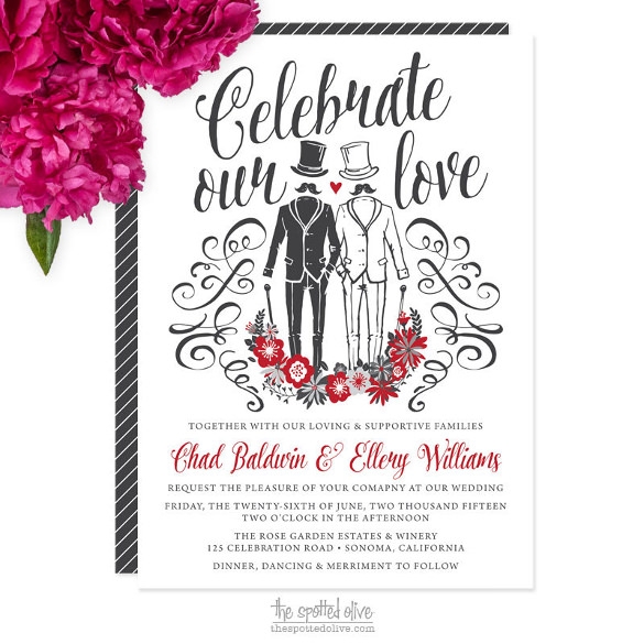 18 Gay Wedding Invitation Templates Free Sample Example Format 