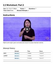 2 3 Worksheet Part 1 Asl Asl 2 5 Worksheet Part 2