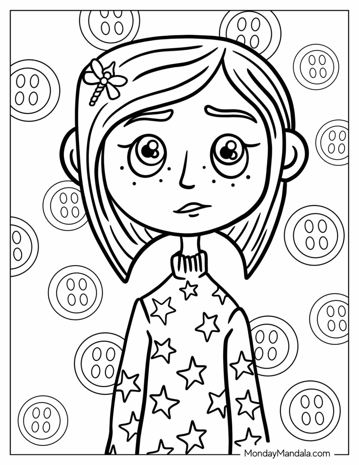 20 Coraline Coloring Pages Free PDF Printables Coloring Book Art