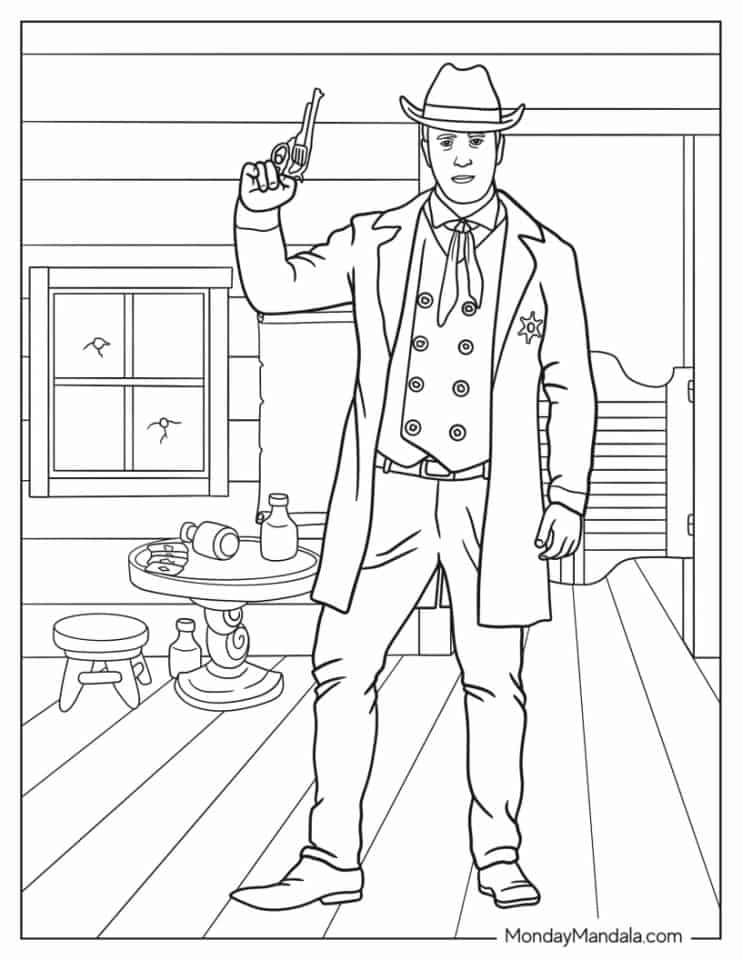 cowboy coloring pages free