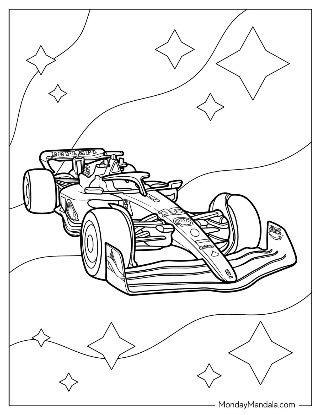F1 Coloring Pages