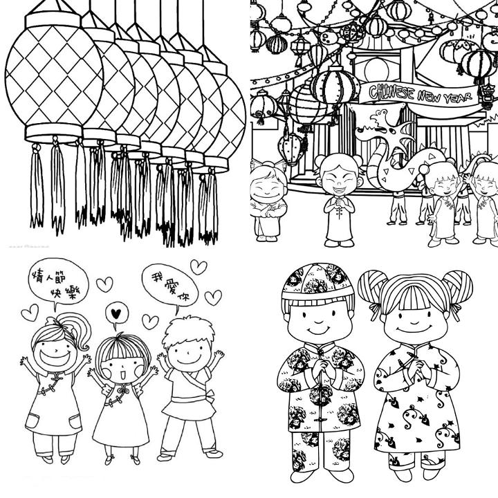 free chinese new year coloring pages