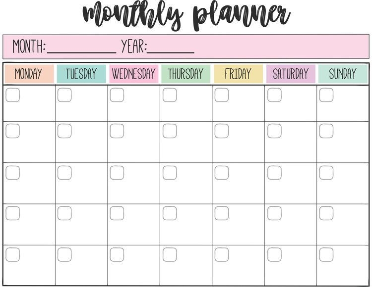 20 Free Printable Monthly Planner Template Simple Template Design