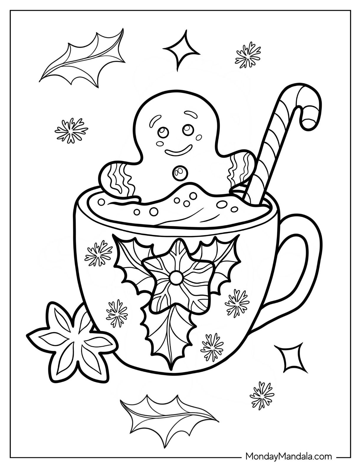 Hot Cocoa Coloring Page