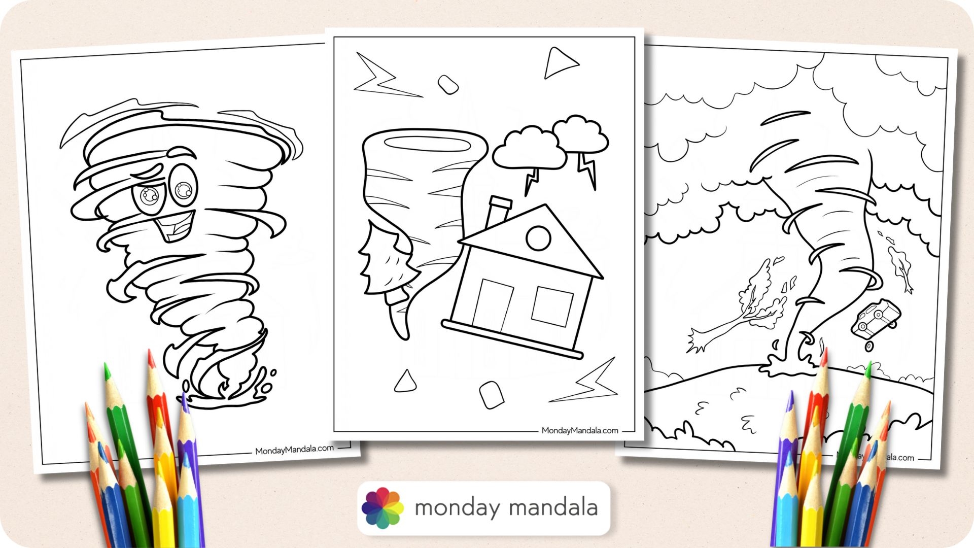 20 Tornado Coloring Pages Free PDF Printables