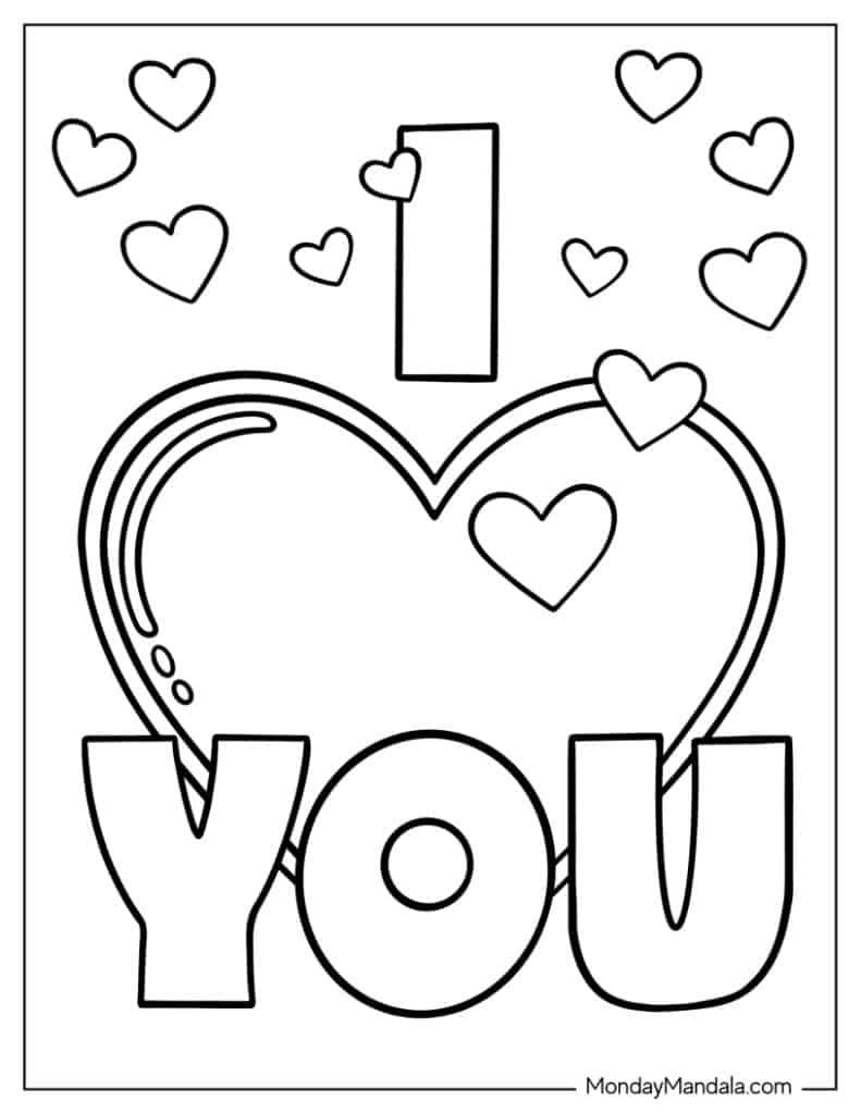 22 I Love You Coloring Pages Free PDF Printables In 2024 Love