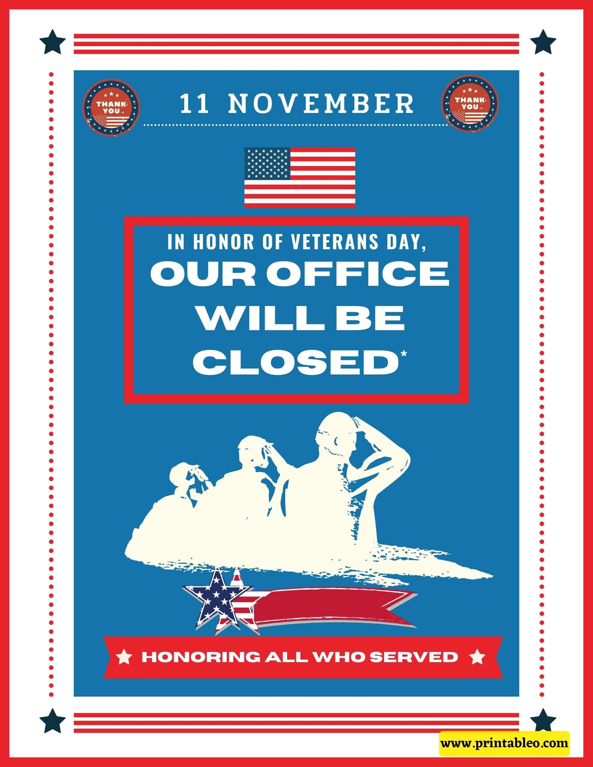 25 Veterans Day Signs Download Printable PDF