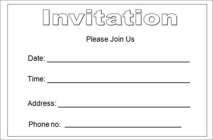 27 Best Blank Invitation Templates PSD AI Worksheets Library