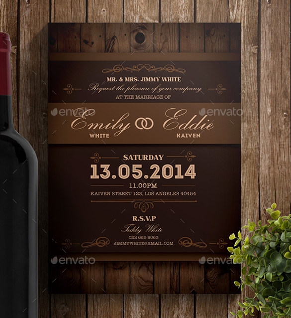 28 Rustic Wedding Invitation Design Templates PSD AI