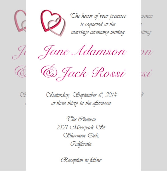 reception invitation templates free download