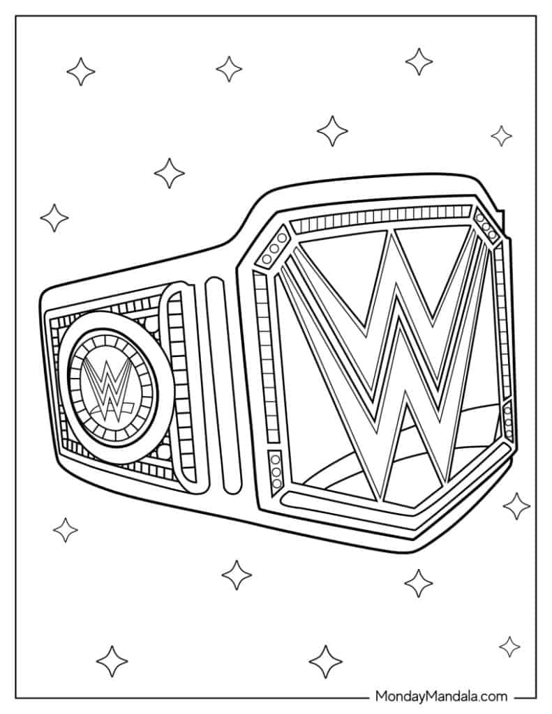 28 Wrestling WWE Coloring Pages Free PDF Printables Worksheets 