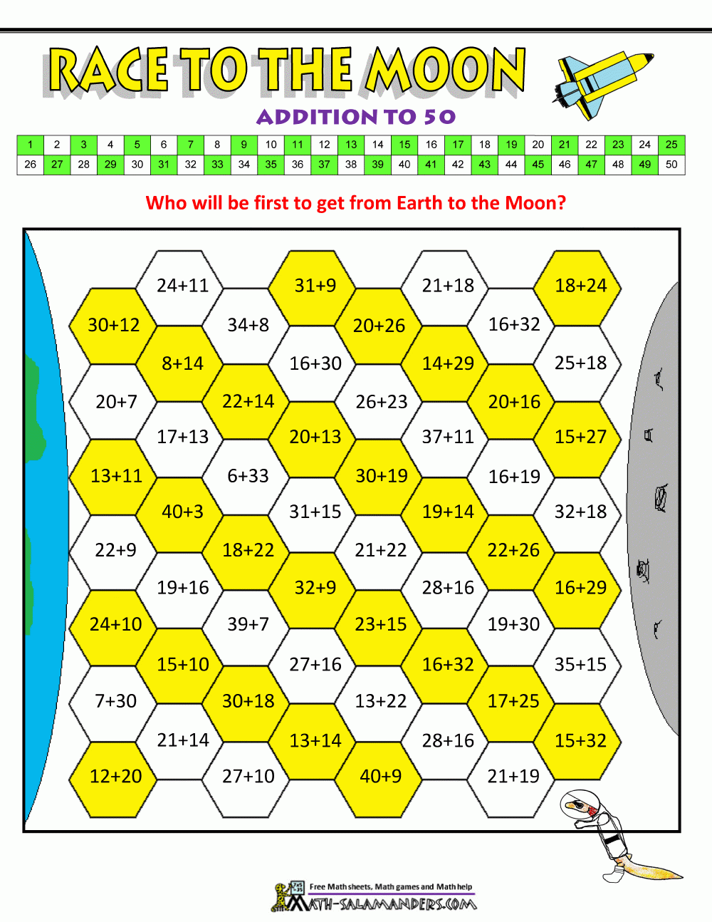 year 2 addition games printable