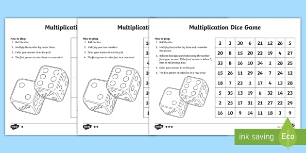 2Nd Grade Printable Math Dice Games Roll A Turkey Math Facts Dice 