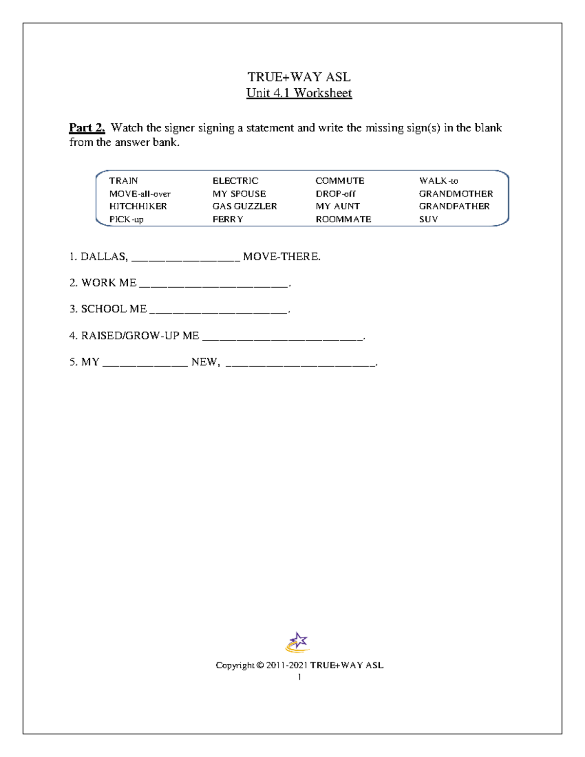3 2 Worksheet Part 1 Asl