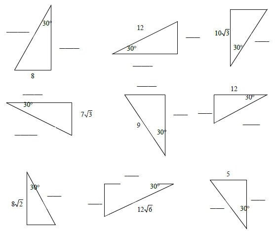 30 60 90 Triangle Worksheet 30 60 90 Triangle Worksheet With Free