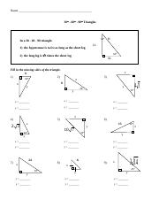 30 60 90 triangle worksheet