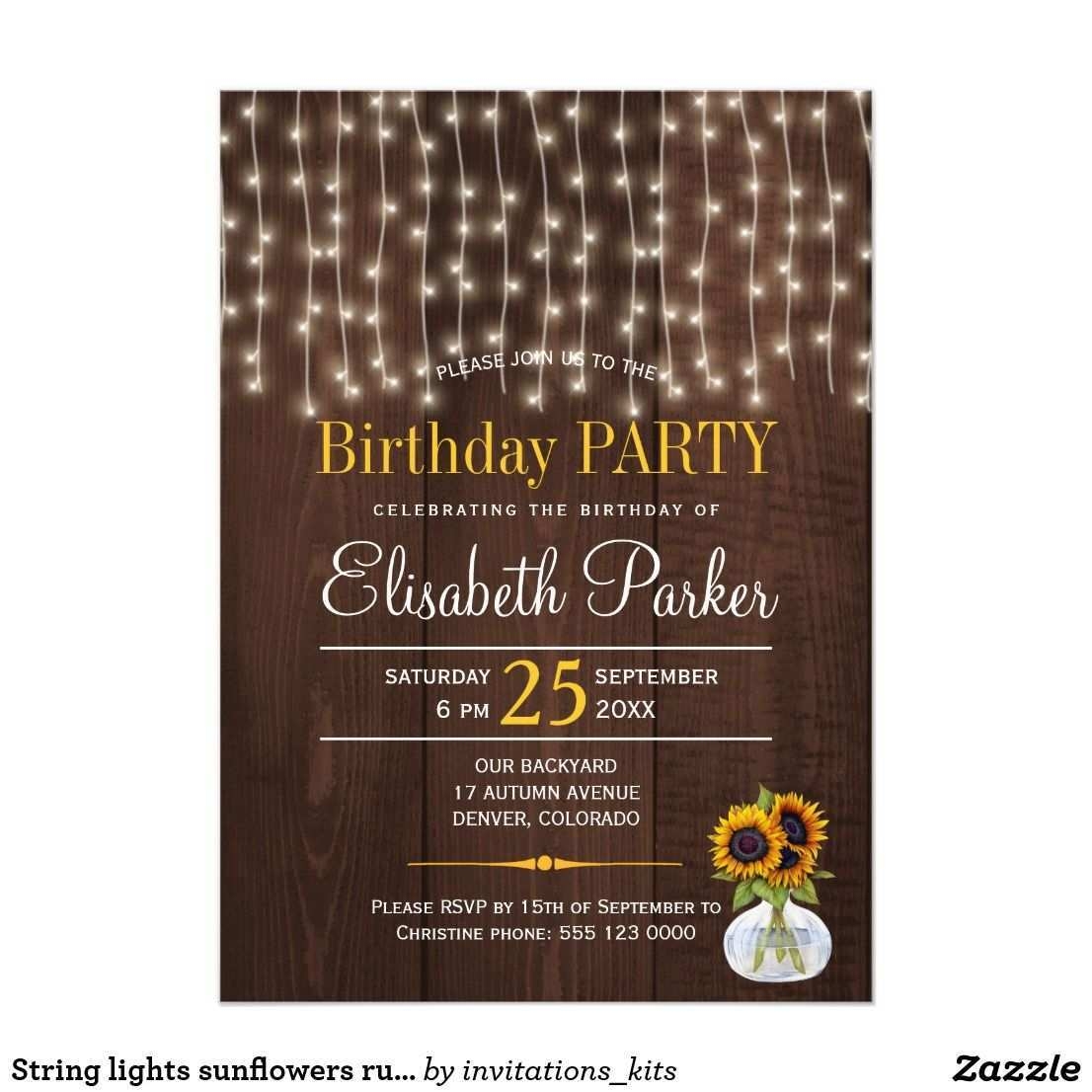 rustic birthday invitation template