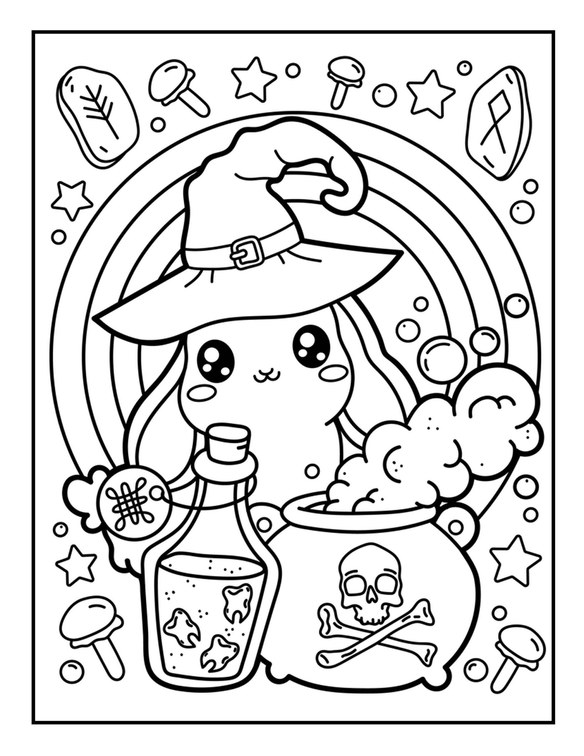 30 Printable HALLOWEEN COLORING PAGES Bunny Coloring Pages