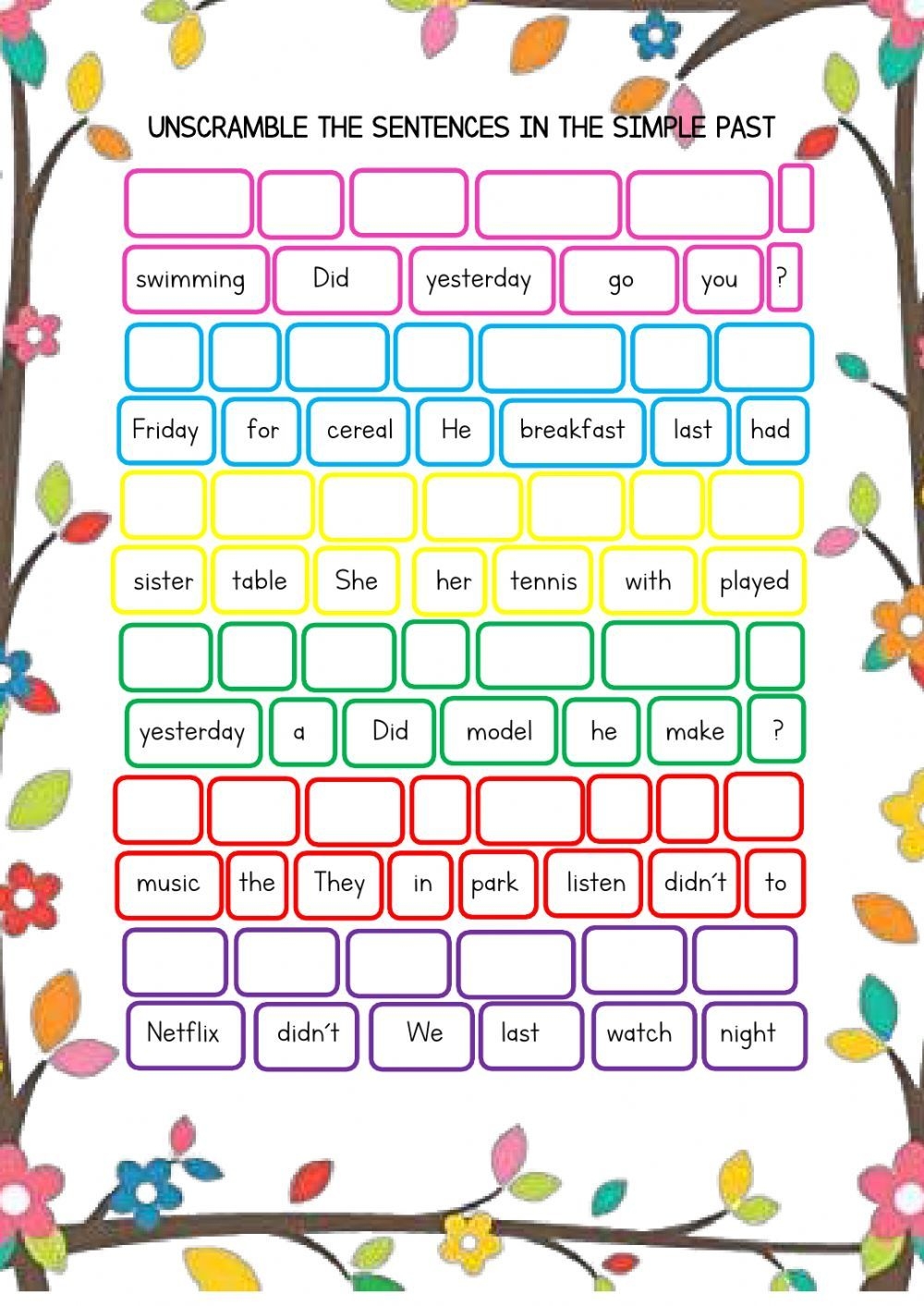30 Unscramble Sentences Worksheet Worksheets Decoomo