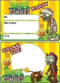33 Create Plants Vs Zombies Birthday Invitation Template In Word By 