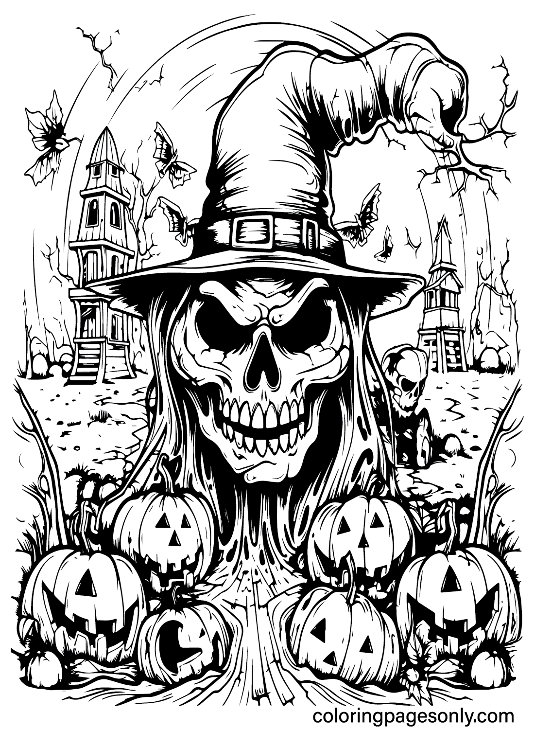 36 Scary Halloween Coloring Pages Free Printable For Kids And Adults