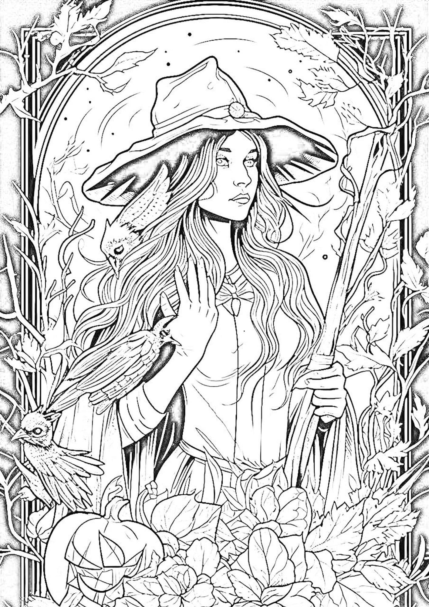 witchy coloring pages free