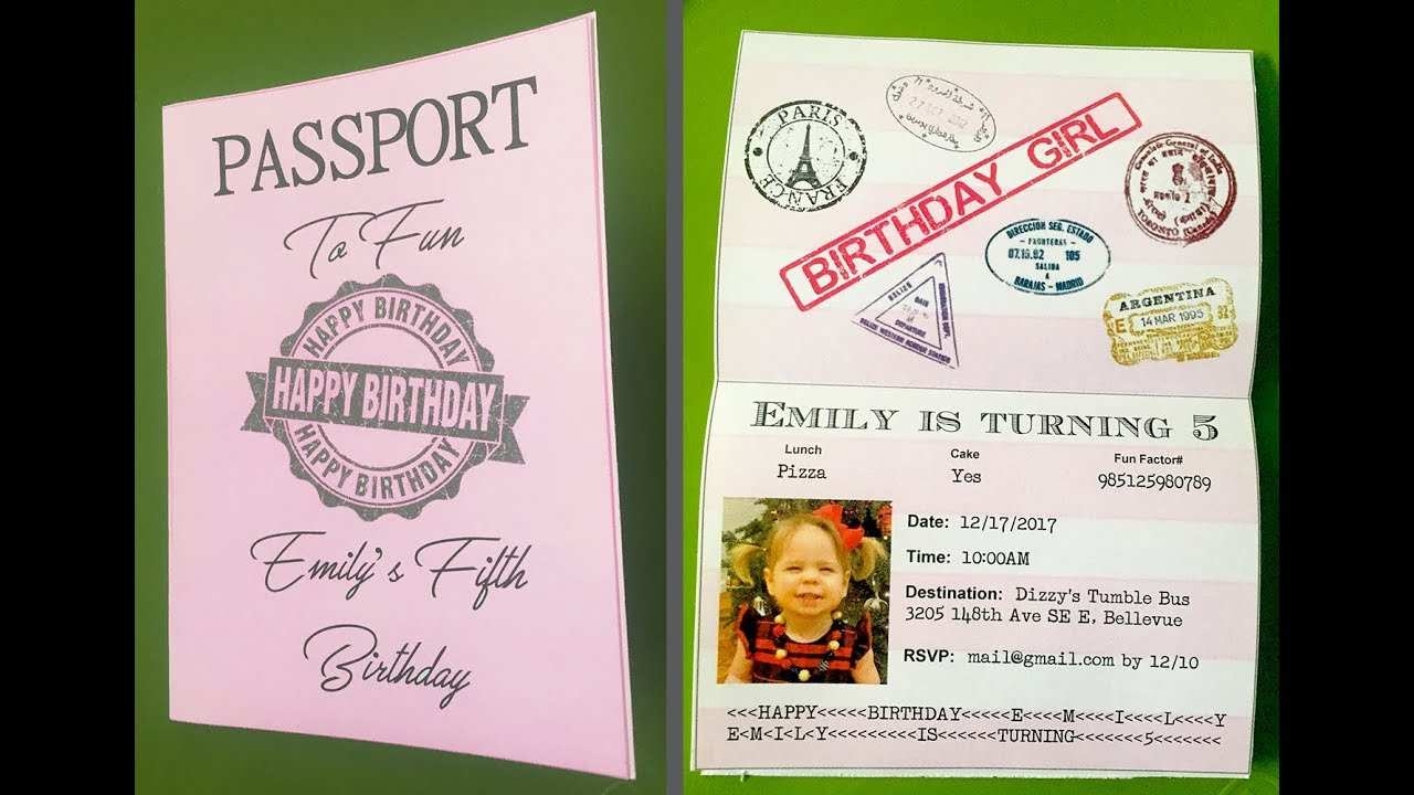 passport birthday invitation template