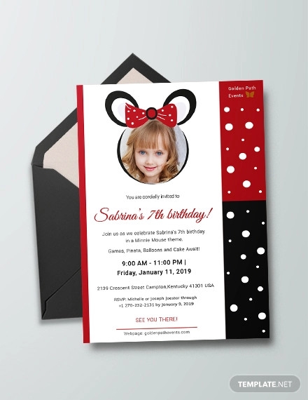 red minnie mouse invitation template