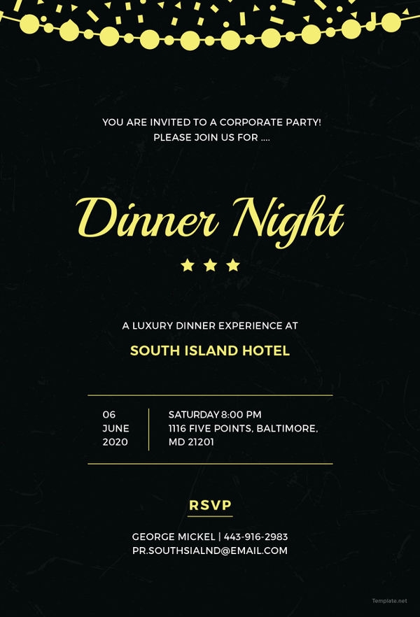 progressive dinner invitation template free